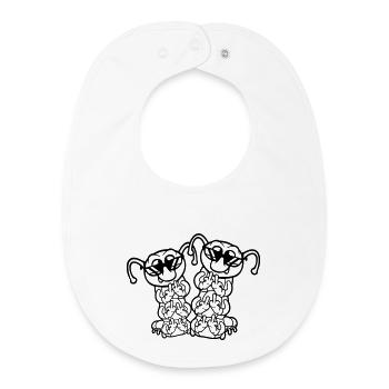 2 Raupe Mittelfinger Beleidigung Sonnenbrille Team - Baby Organic Lätzchen - Weiß - Vorne