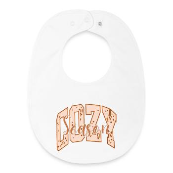 Cozy season exploded pattern and bold typography - Baby Organic Bib - white - Front