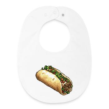 Pixel Taco Fiesta Pixel Art - Baby Organic Bib - white - Front