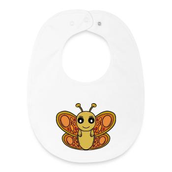 Sunny Chibi Butterfly - Baby Organic Bib - white - Front