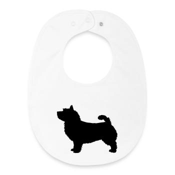 Silhouette du Norwich Terrier - Bavoir bébé bio - blanc - Devant