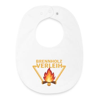 Brennholz Verleih Logo Lagerfeuer - Baby Organic Lätzchen - Weiß - Vorne