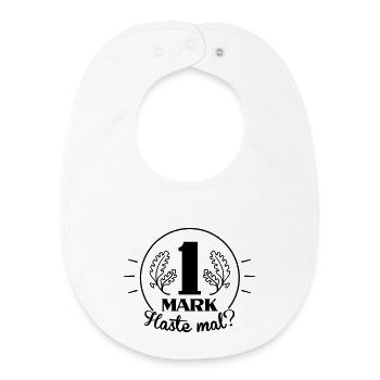 Haste mal ne Mark? (Farbe anpassbar) - Baby Organic Lätzchen - Weiß - Vorne
