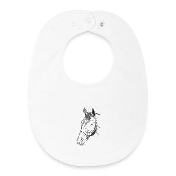 Pferd - Bavoir bébé bio - blanc - Devant