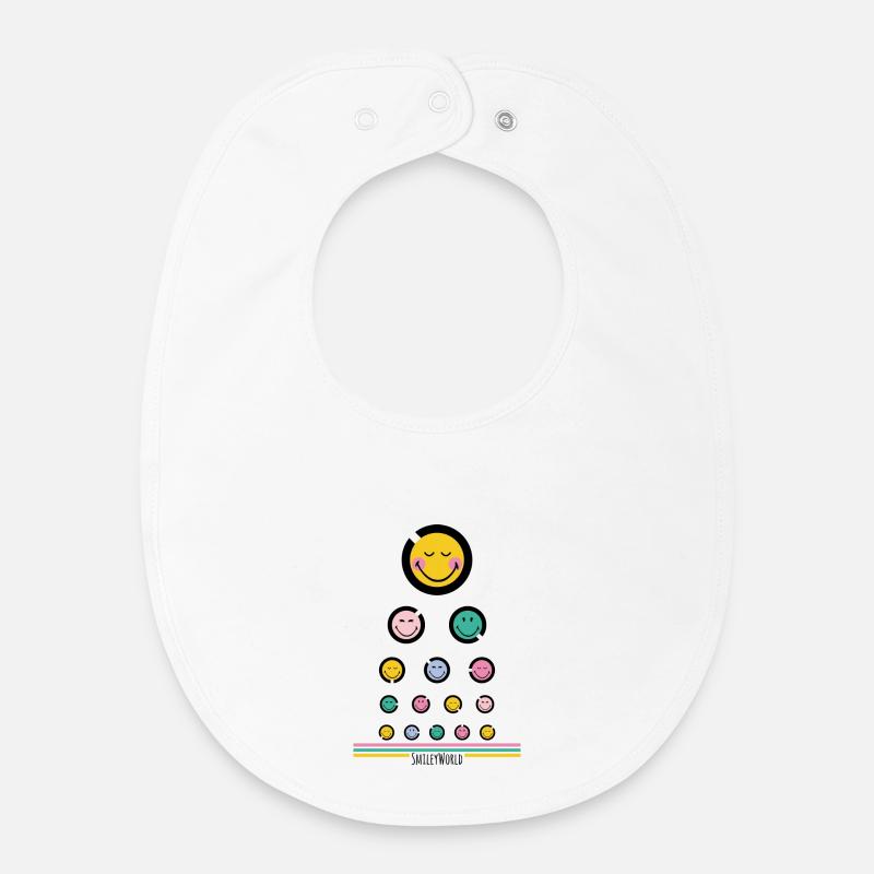 Test oculaire Happy - Bavoir bébé bio - blanc