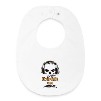 Rock Music On - Baby Organic Bib - white - Front