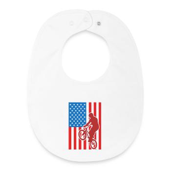 Cycliste patriotique de BMX - Bavoir bébé bio - blanc - Devant