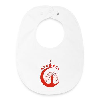 Red Lunar Tree - Baby Organic Bib - white - Front