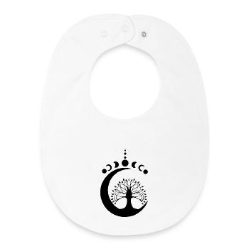 Black Lunar Tree - Baby Organic Bib - white - Front