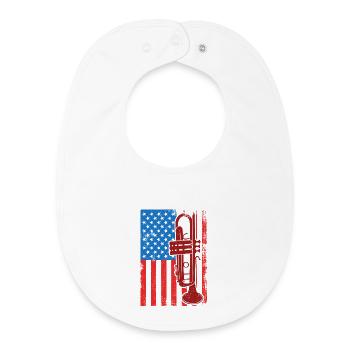 US Trumpeter - Baby Organic Bib - white - Front