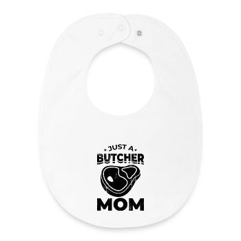 Butcher Mom - Baby Organic Bib - white - Front