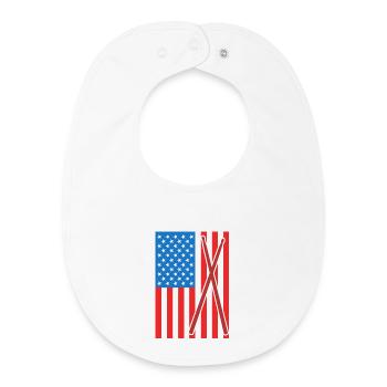 Patriotischer US Drummer - Baby Organic Lätzchen - Weiß - Vorne