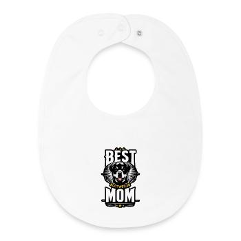 best mom , meilleure maman de rottweiler - Bavoir bébé bio - blanc - Devant