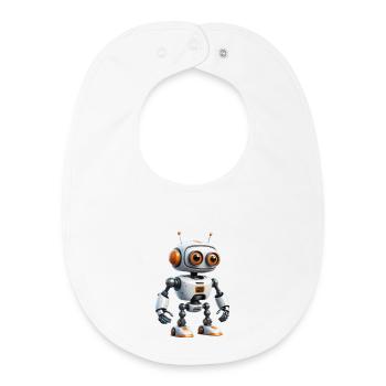 Petit robot explorateur - Bavoir bébé bio - blanc - Devant