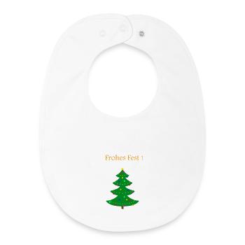 Weihnachtsbaum Frohes Fest - Baby Organic Lätzchen - Weiß - Vorne