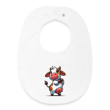 Vache - Bavoir bébé bio - blanc - Devant