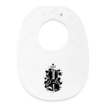 Violin Sketch - Baby Organic Bib - white - Front