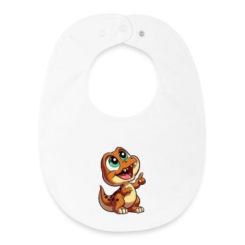 T-Rex Baby Dino Babydino zeigt nach oben Geschenk - Baby Organic Lätzchen - Weiß - Vorne