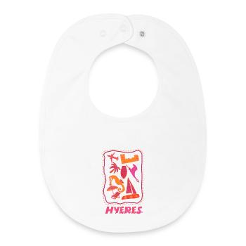 Mish-mash Hyères the palm trees travel France - Baby Organic Bib - white - Front