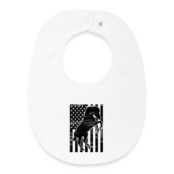 Reiten USA Flagge - Baby Organic Lätzchen - Weiß - Vorne