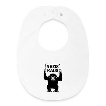 Grim monkey est contre le racisme - Bavoir bébé bio - blanc - Devant