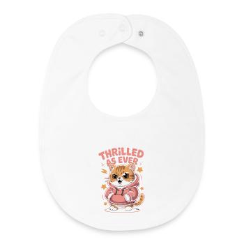 Verspieltes Katzen-Hoodie-Design - Baby Organic Lätzchen - Weiß - Vorne