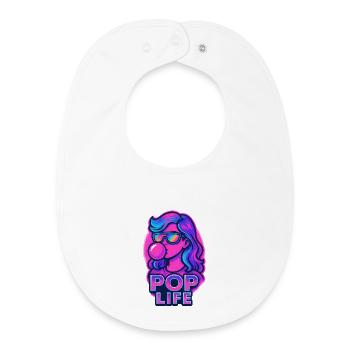 Retro Neon Girl Bubblegum Pop Design - Baby Organic Bib - white - Front