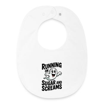 Courir au sucre et aux cris - Bavoir bébé bio - blanc - Devant