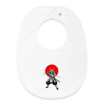 Japanese style samurai - Baby Organic Bib - white - Front