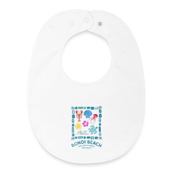 Bondi Beach Muster Australien - Baby Organic Lätzchen - Weiß - Vorne