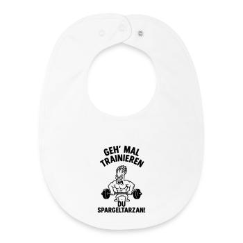 spargeltarzan trainieren - Baby Organic Lätzchen - Weiß - Vorne
