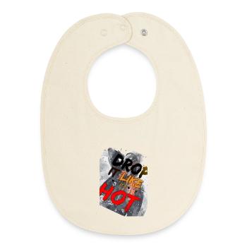 Drop Like It's Hot - Baby Organic Bib - soft Ecru - Front
