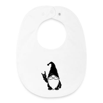 Cool gnome with victory sign - Baby Organic Bib - white - Front