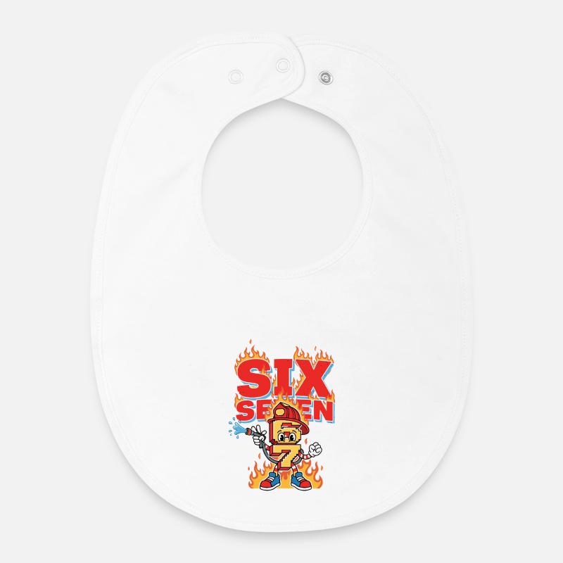 Meme 67 Pompier Six Seven Cadeau de mème - Bavoir bébé bio - blanc