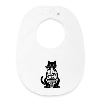 Digestion du chat - Bavoir bébé bio - blanc - Devant