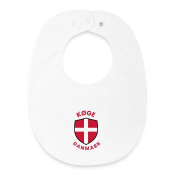 Køge Denmark Flag shield - Baby Organic Bib - white - Front