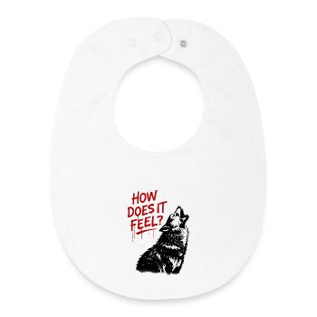 Qu’est-ce que ça fait ? Loup hurlant - Bavoir bébé bio - blanc - Devant