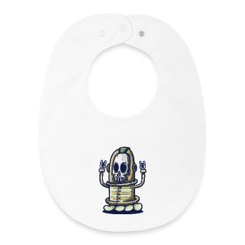 Captain Skeleton Submarine - Baby Organic Bib - white - Front