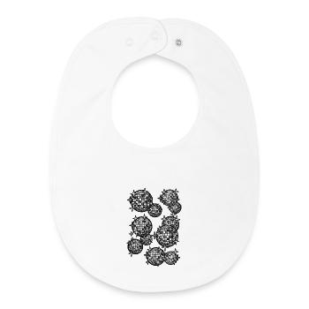 Spiegelkugeln schwarz - Baby Organic Lätzchen - Weiß - Vorne