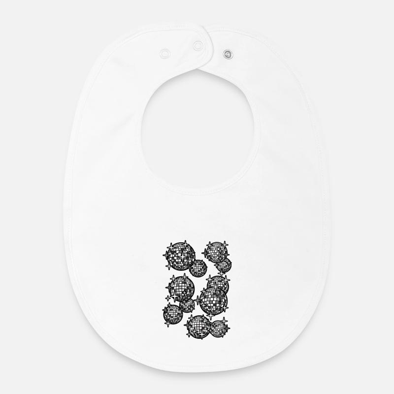 Spiegelkugeln schwarz - Baby Organic Lätzchen - Weiß