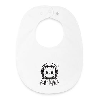 Cute Cat - Cat Astronaut in Spacesuit - Baby Organic Bib - white - Front