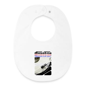 Le son mono - Vinyle rotatif - Bavoir bébé bio - blanc - Devant