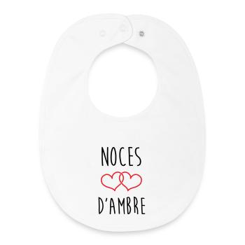 Amber Wedding 34 years of marriage - Baby Organic Bib - white - Front