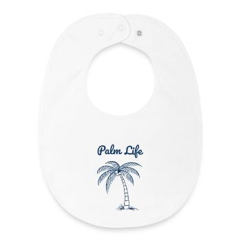 Palm Life Tropical Beach Design Minimal d’été - Bavoir bébé bio - blanc - Devant