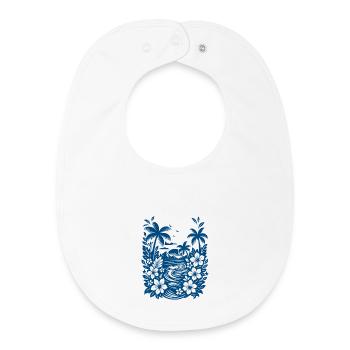 Beach Blue - Baby Organic Bib - white - Front