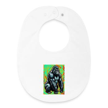 gorilla - Baby Organic Bib - white - Front