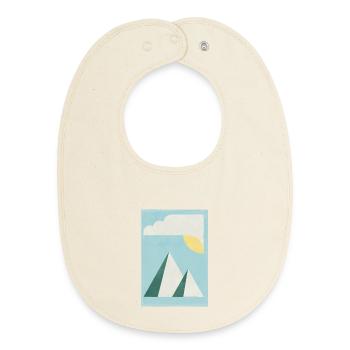 Montagnes - Bavoir bébé bio - écru doux - Devant