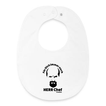 Stromberg Outline Gesicht Mit Spruch Herr Chef - Baby Organic Lätzchen - Weiß - Vorne