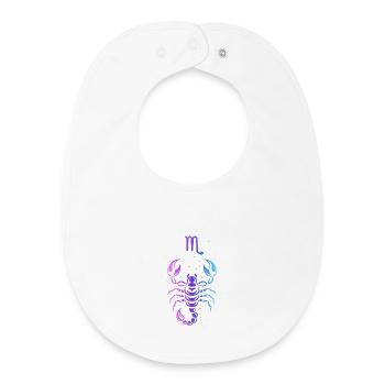 Scorpio Zodiac Sign – Intense Neon - Baby Organic Bib - white - Front