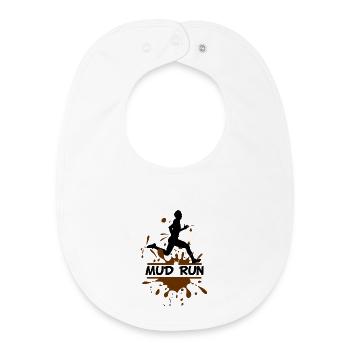 Mud Run Man – Modder Runner - Baby Organic Lätzchen - Weiß - Vorne